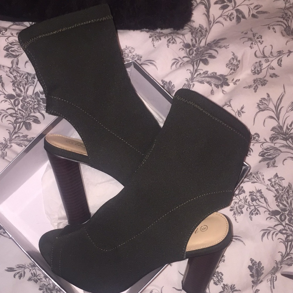 Olive green heels